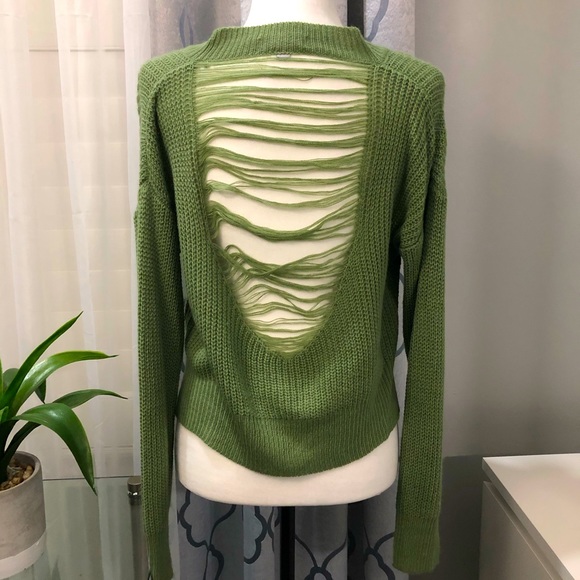 Distressed Cropped Sweater - Picture 2 of 3